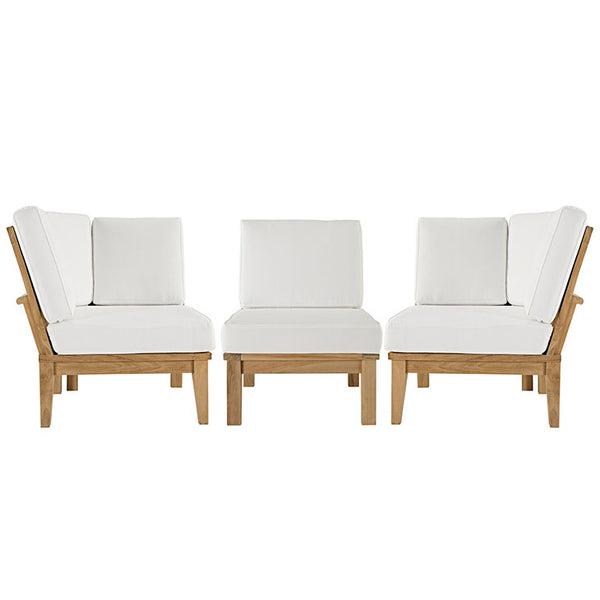 Marina 3 Piece Outdoor Patio Teak Sofa Set