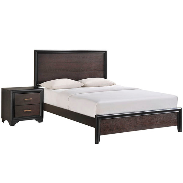 Madison 2 Piece Queen Walnut Bedroom Set