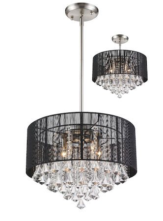 Z-Lite Aura 5 Light Pendant 890-20BK-C