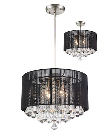 Z-Lite Aura 4 Light Pendant 890-16BK-C