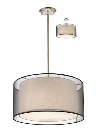Z-Lite Sedona 3 Light Convertible Pendant 192-18BK-C