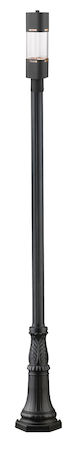 Z-Lite Lestat 1 Light Outdoor LED Post Light 562PHBR-518P-BK-LED