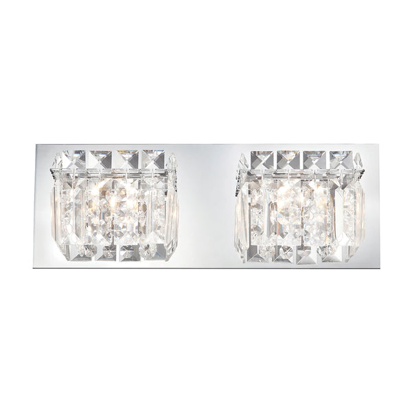 Crown 2 Light Vanity In Chrome And Clear Crystal Glass
