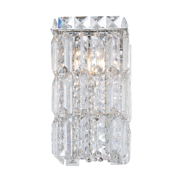 King Crown 1 Light Vanity In Chrome And Clear Crystal Glass