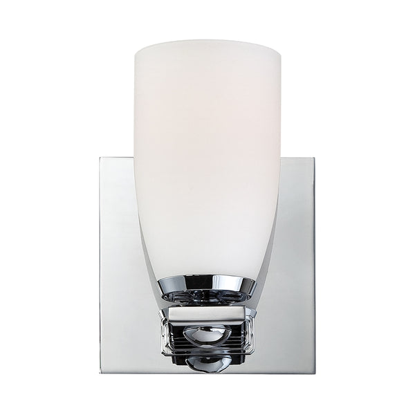 Sphere 1 Light Vanity In Chrome And White Opal Glass