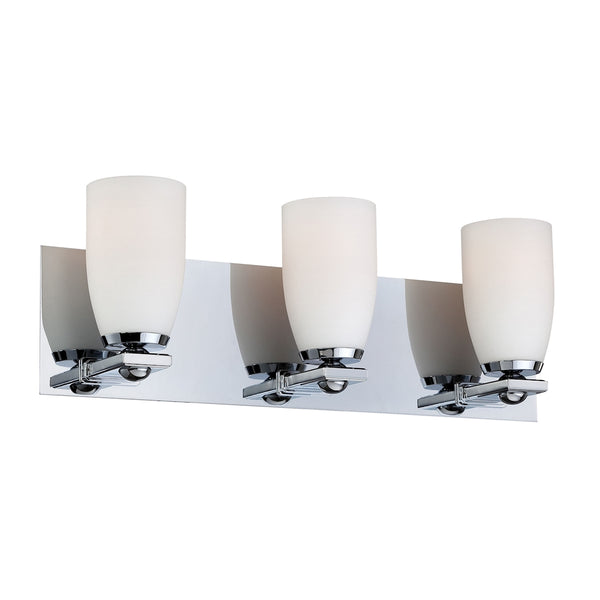 Sphere 3 Light Vanity In Chrome And White Opal Glass