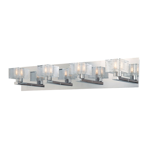 Quatra 4 Light Vanity In Chrome And Clear Glass