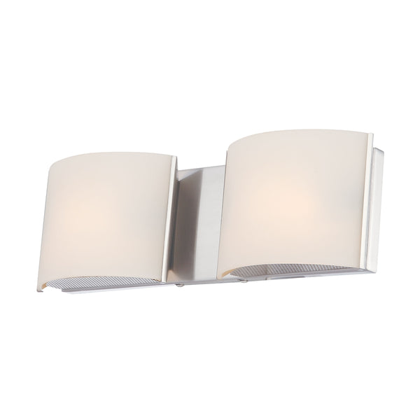 Pandora 2 Light Vanity In Chrome And White Opal Glass