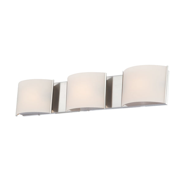 Pandora 3 Light Vanity In Chrome And White Opal Glass