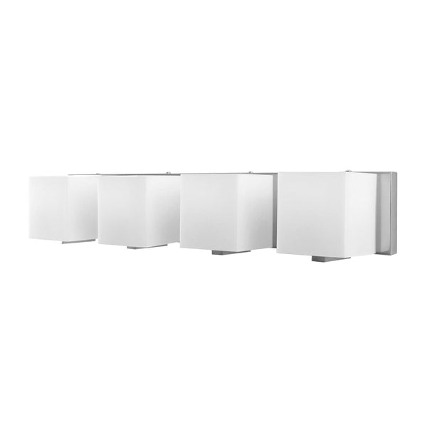 Borg 4 Light Vanity In Chrome And White Opal Glass