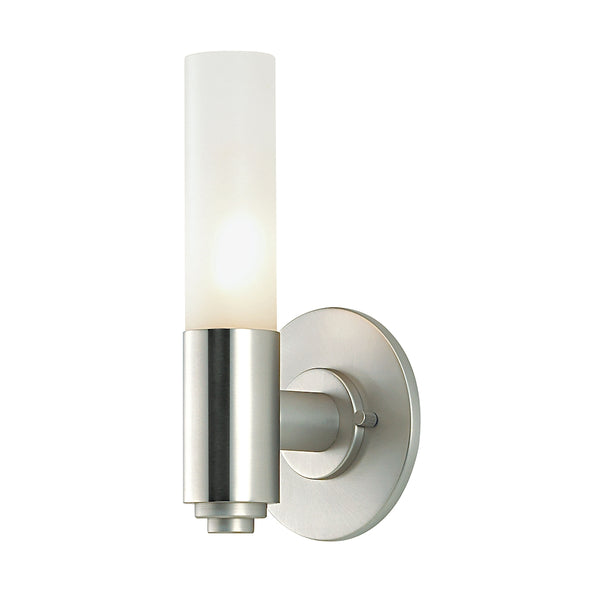 Single Cylinder 1 Light Vanity In Chrome And White Opal Glass