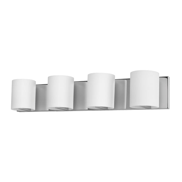 Enterprise 4 Light Vanity In Chrome And White Opal Glass