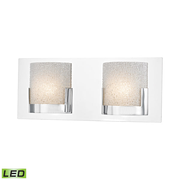 Ophelia 2 Light LED Vanity In Chrome And Clear Glass