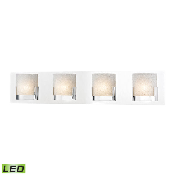 Ophelia 4 Light LED Vanity In Chrome And Clear Glass