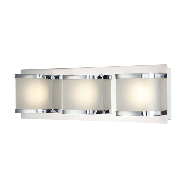 Bandeaux 3 Light LED Vanity In Chrome And Opal Glass