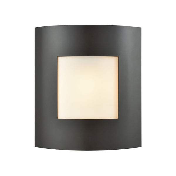 Bella 1 Light Outdoor Wall Sconce In Oil Rubbed Bronze With White Glass