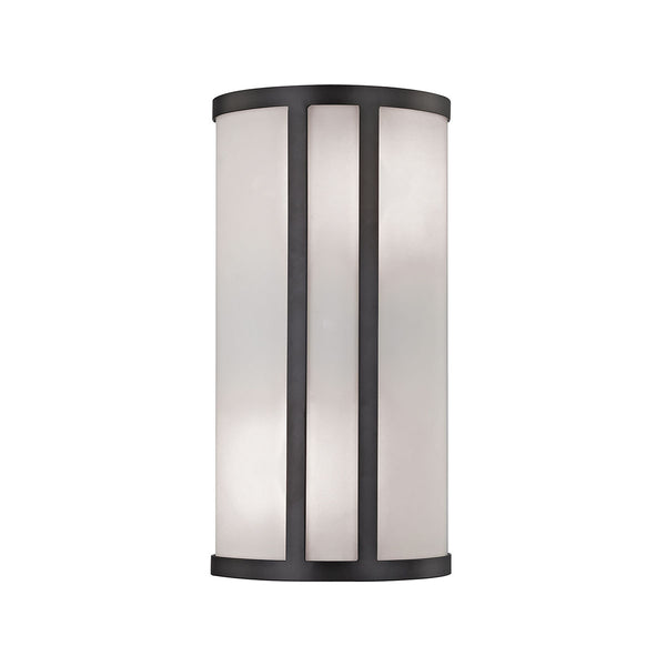Bella 2 Light Wall Sconce In Oil Rubbed Bronze With White Glass Diffuser