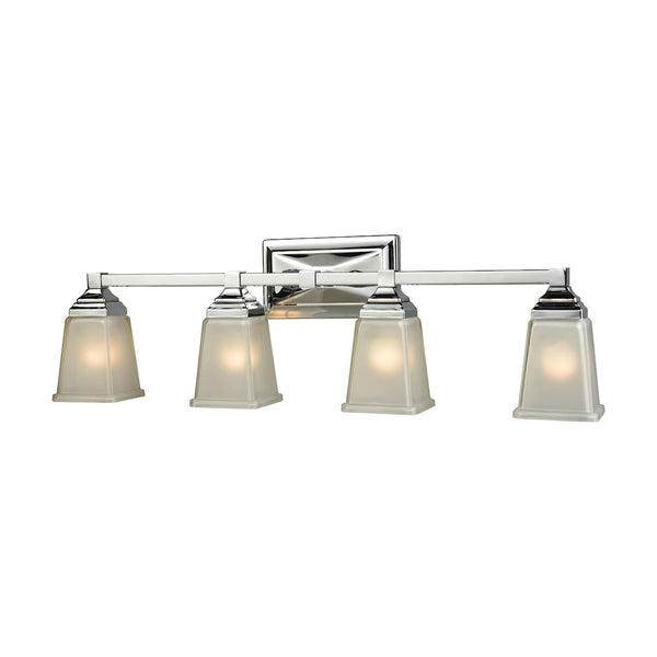 Sinclair 4 Light Bath In Polished Chrome With Frosted Glass