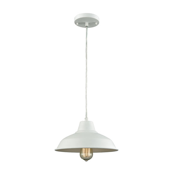 Classic Loft 1 Light Pendant In White