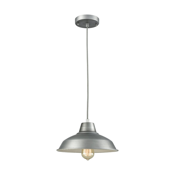 Classic Loft 1 Light Pendant In Weathered Zinc