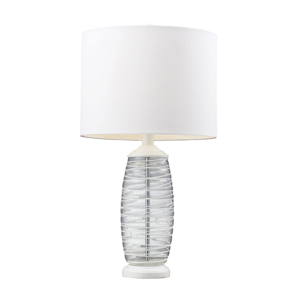 Blown Glass Table Lamp in Clear And White