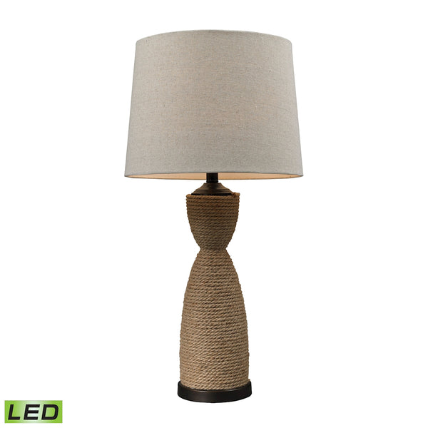 Wrapped Rope 1 Light LED Table Lamp in Dark Brown And Sandstone