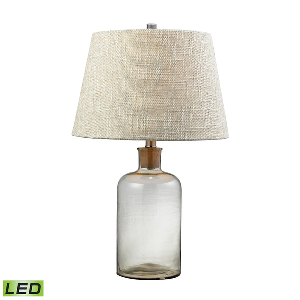 Clear Glass Bottle LED Table Lamp With Cork Neck