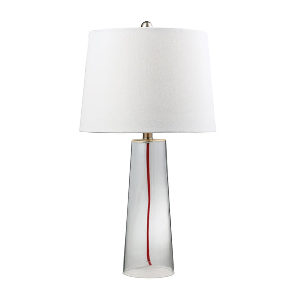 Clear Glass Table Lamp With Red Cord