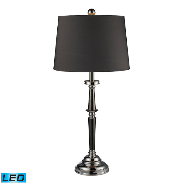 Monaca LED Table Lamp In Black Nickel And Chrome With Slate Grey Shade