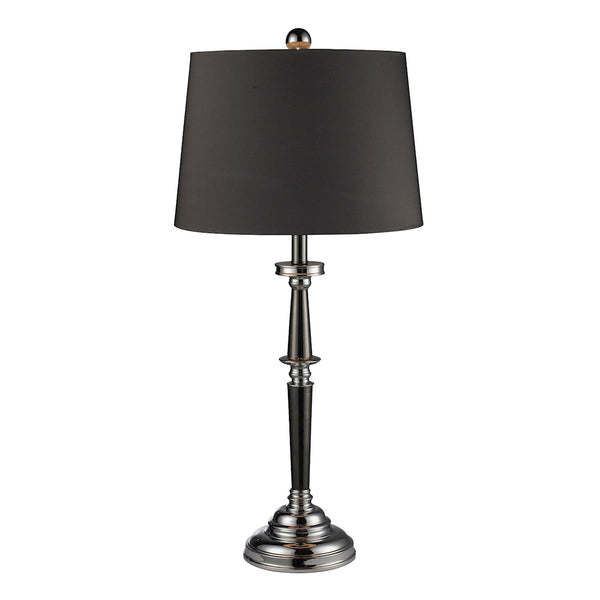 Monaca Table Lamp In Black Nickel And Chrome With Slate Grey Shade