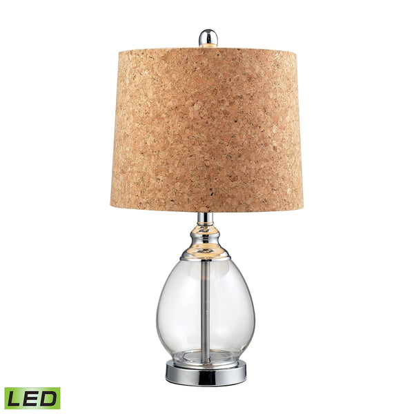 Clear Glass LED Table Lamp in Polished Chrome