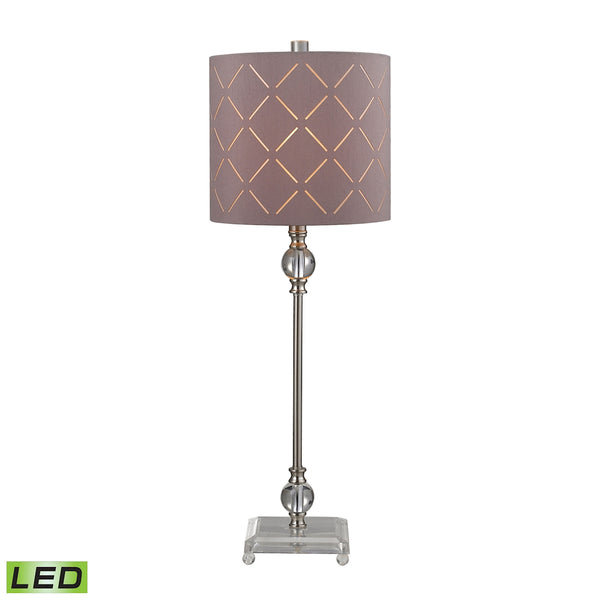 Laser Cut LED Buffet Lamp in Brushed Steel