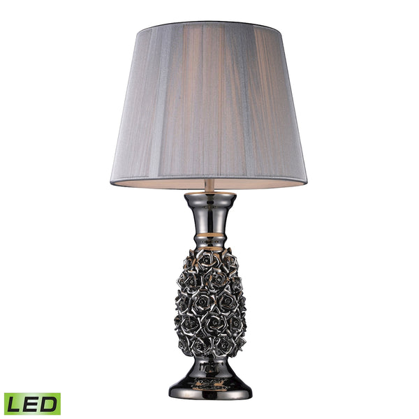 Roseto LED Table Lamp In Alisa Silver With Silver String Shade