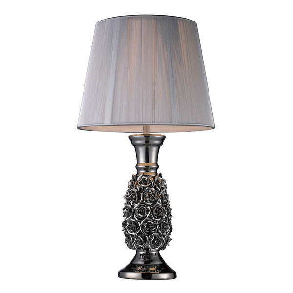 Roseto Table Lamp In Alisa Silver With Silver String Shade