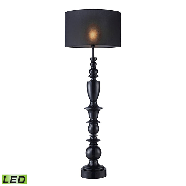 Trump Home Soho LED Floor Lamp In Gloss Black With Black Linen Shade