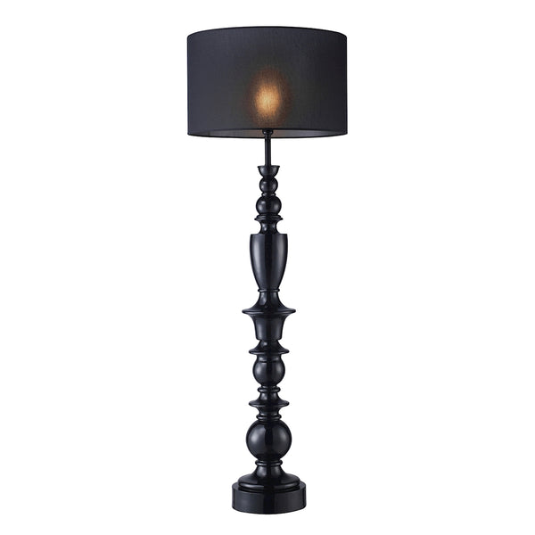 Trump Home Soho Floor Lamp In Gloss Black With Black Linen Shade