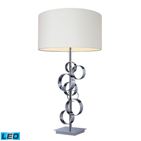 Avon Comtemporary Chrome LED Table Lamp With Intertwined Circular Design