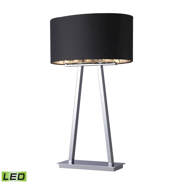 Trump Home Empire 2 Light LED Table Lamp In Chrome With Black Shade