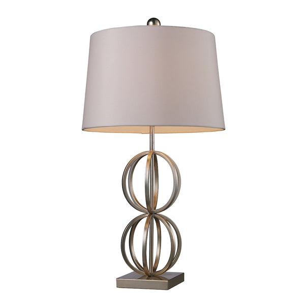 Donora Table Lamp In Silver Leaf With Milano Off White Shade