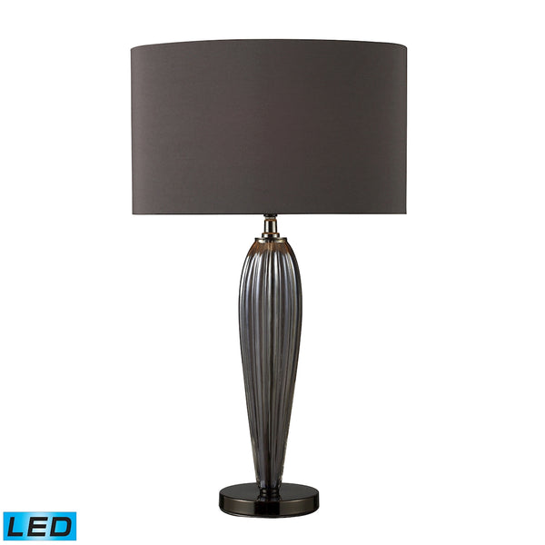 Carmichael LED Table Lamp In Steel Smoked Glass And Black Nickel