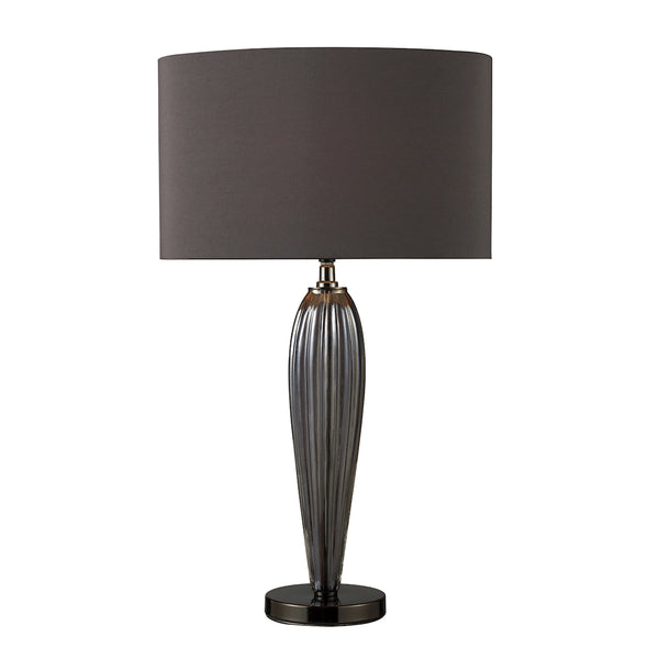 Carmichael Table Lamp In Steel Smoked Glass And Black Nickel