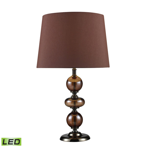 Dravos LED Table Lamp In Bronze And Coffee Plating With Chocolate Shade