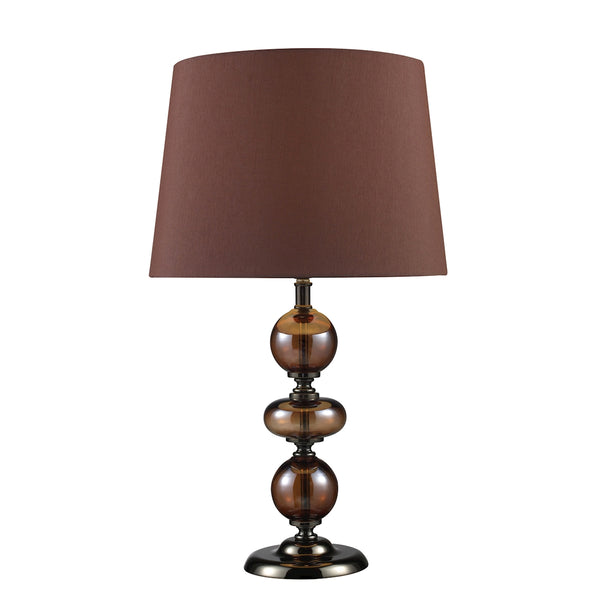 Dravos Table Lamp In Bronze And Coffee Plating With Chocolate Shade