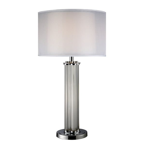 Hallstead Table Lamp In Chrome With Silver Organza Shade