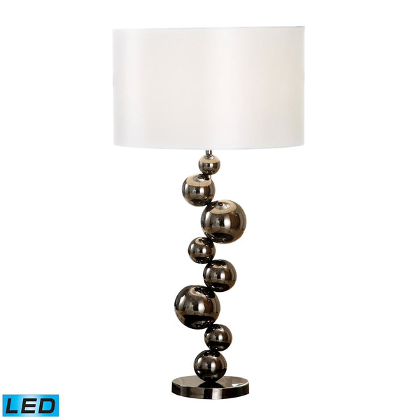 Cleona LED Table Lamp In Black Chrome With Milano Pure White Shade