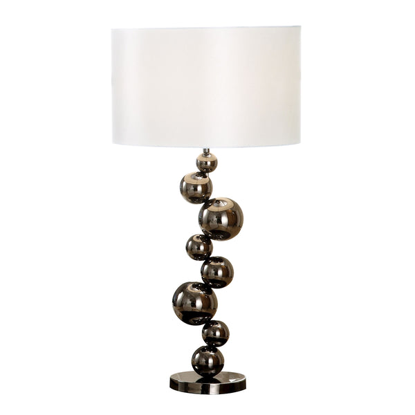 Cleona Table Lamp In Black Chrome With Milano Pure White Shade