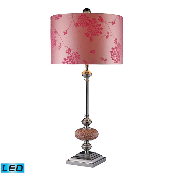 Lauren LED Table Lamp In Chrome And Pink Mosaic