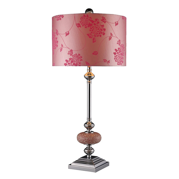 Lauren Table Lamp In Chrome And Pink Mosaic