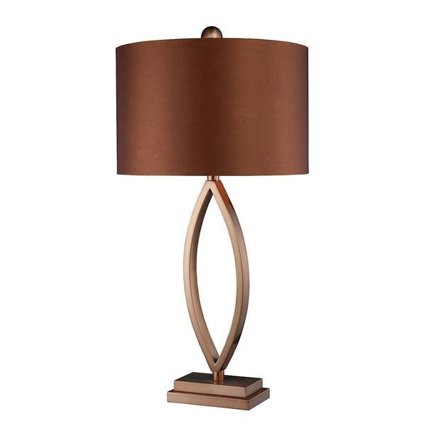 Dale Table Lamp In Coffee Plating With Copper Faux Silk Shade
