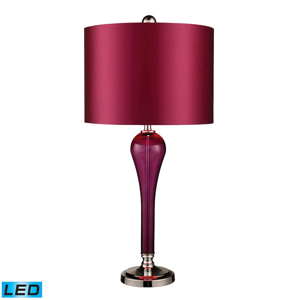 Sparrow LED Table Lamp In Whipped Plum With Purple Shade